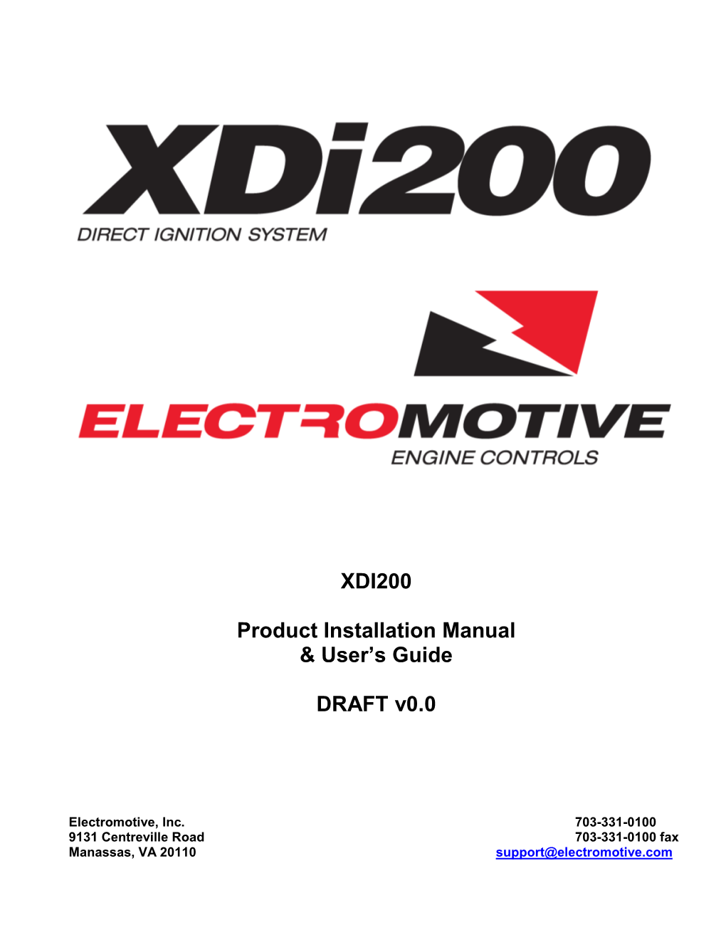 XDI200 Product Installation Manual & User's Guide DRAFT V0.0