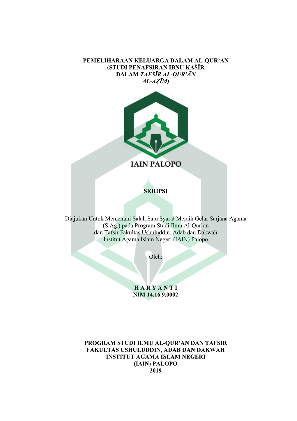 Studi Penafsiran Ibnu Kaṡῑr Dalam Tafsῑr Al-Qur‟Ān Al-Aẓῑm