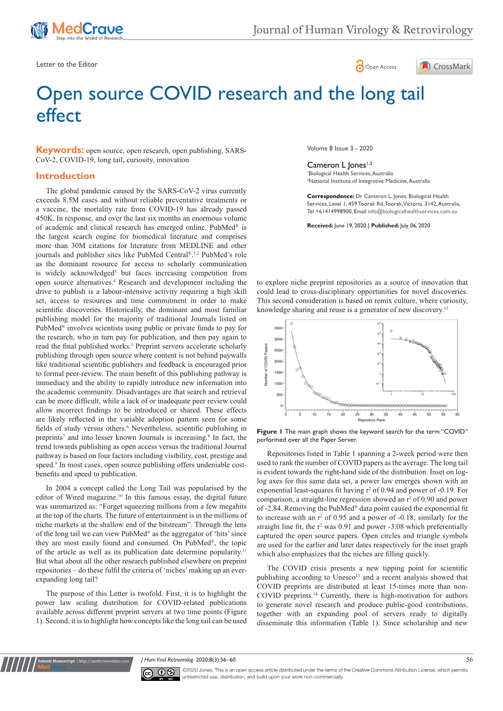 Open Source COVID Research and the Long Tail Effect