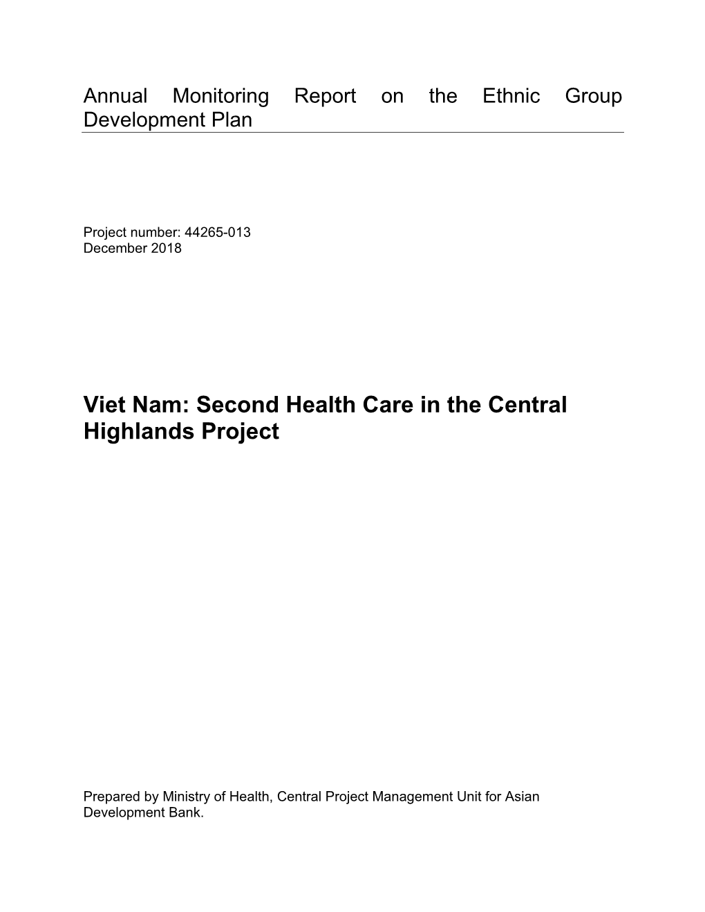 Viet Nam: Second Health Care in the Central Highlands Project