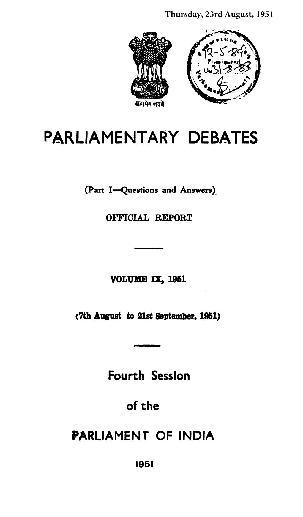 Parliamentary Debates