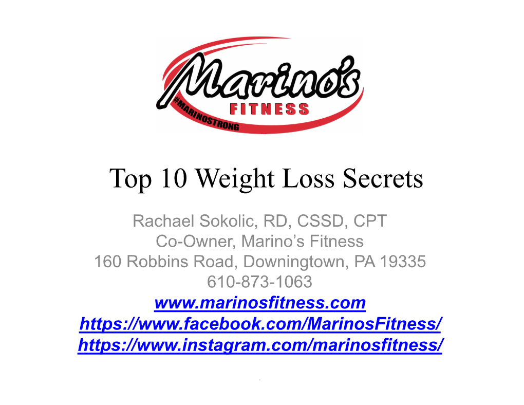 Top 10 Weight Loss Secrets Presentation