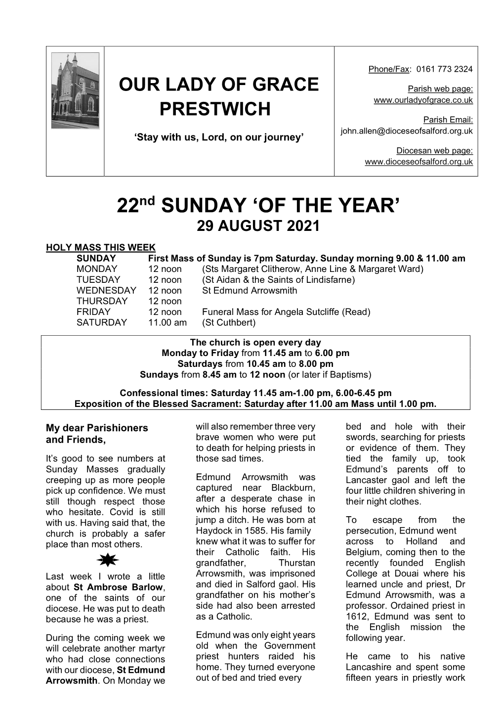 22Nd SUNDAY ‘OF the YEAR’ 29 AUGUST 2021