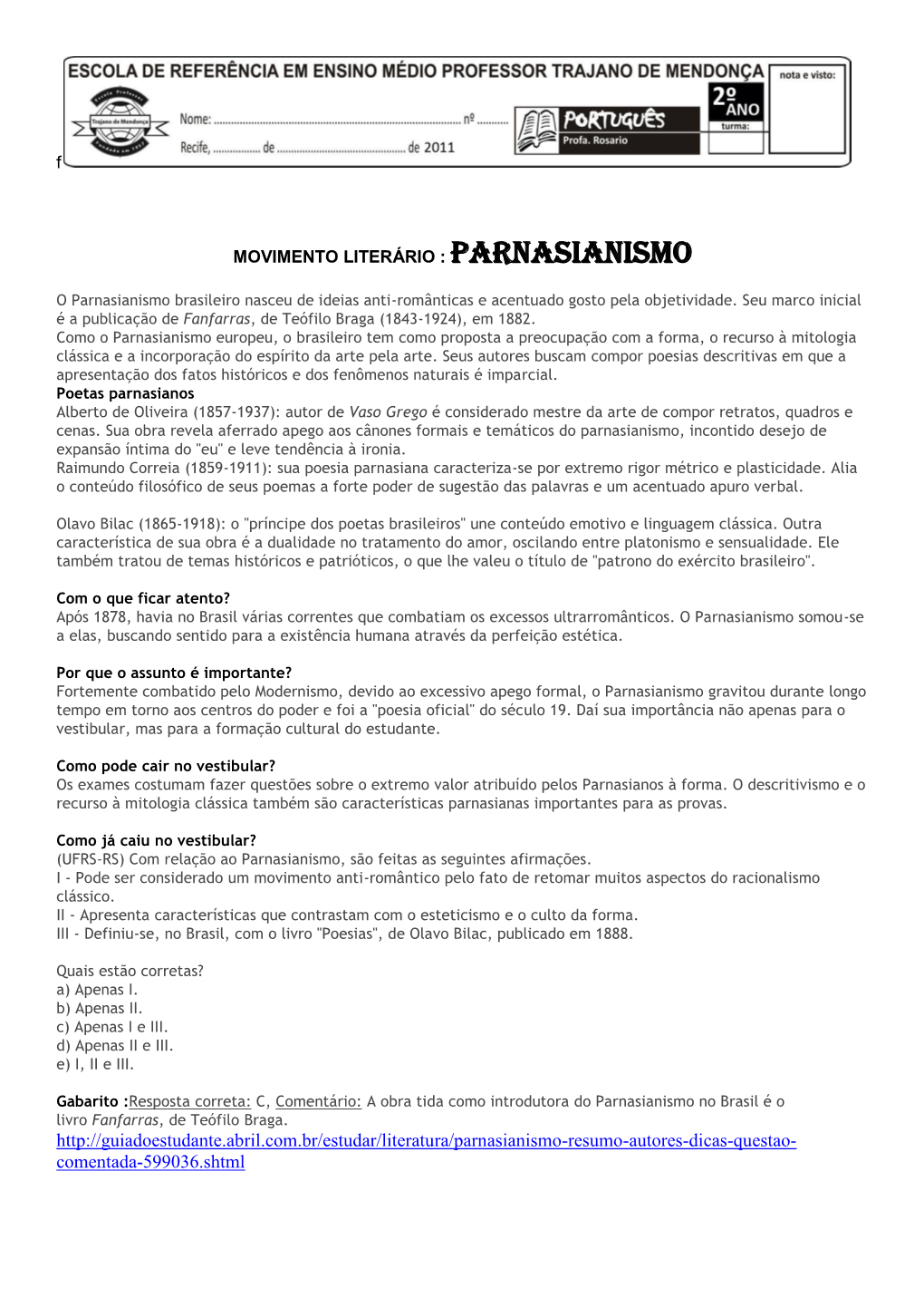 Parnasianismo-X-Simbolismo.Pdf