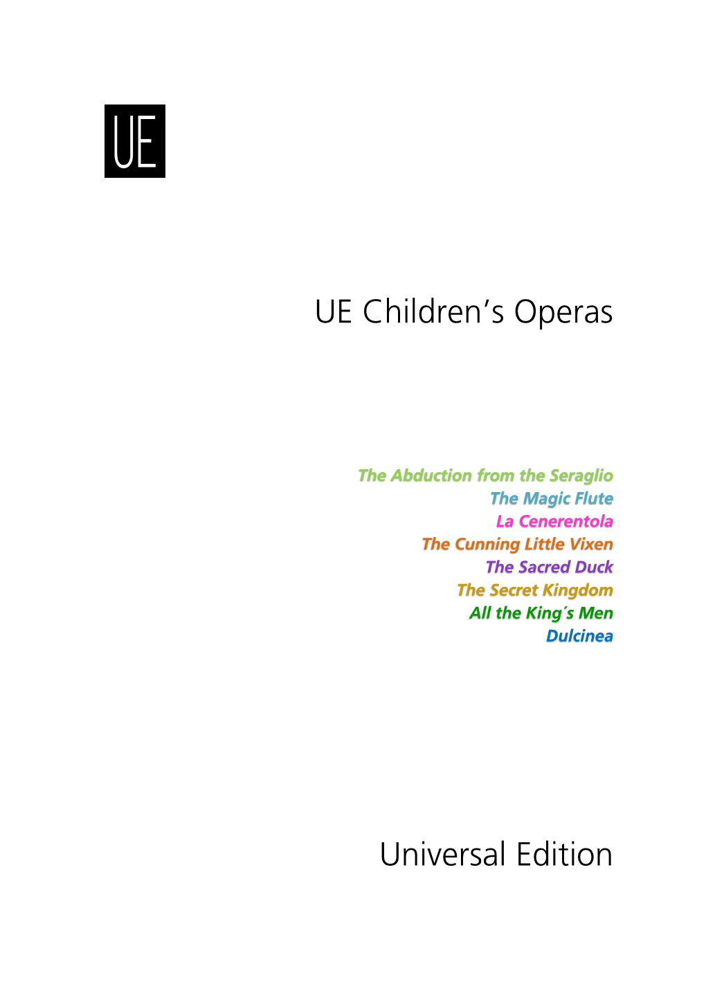 UE Children's Operas Universal Edition