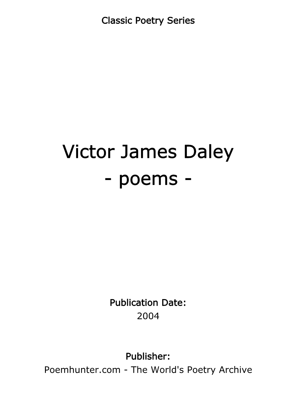 Victor James Daley - Poems