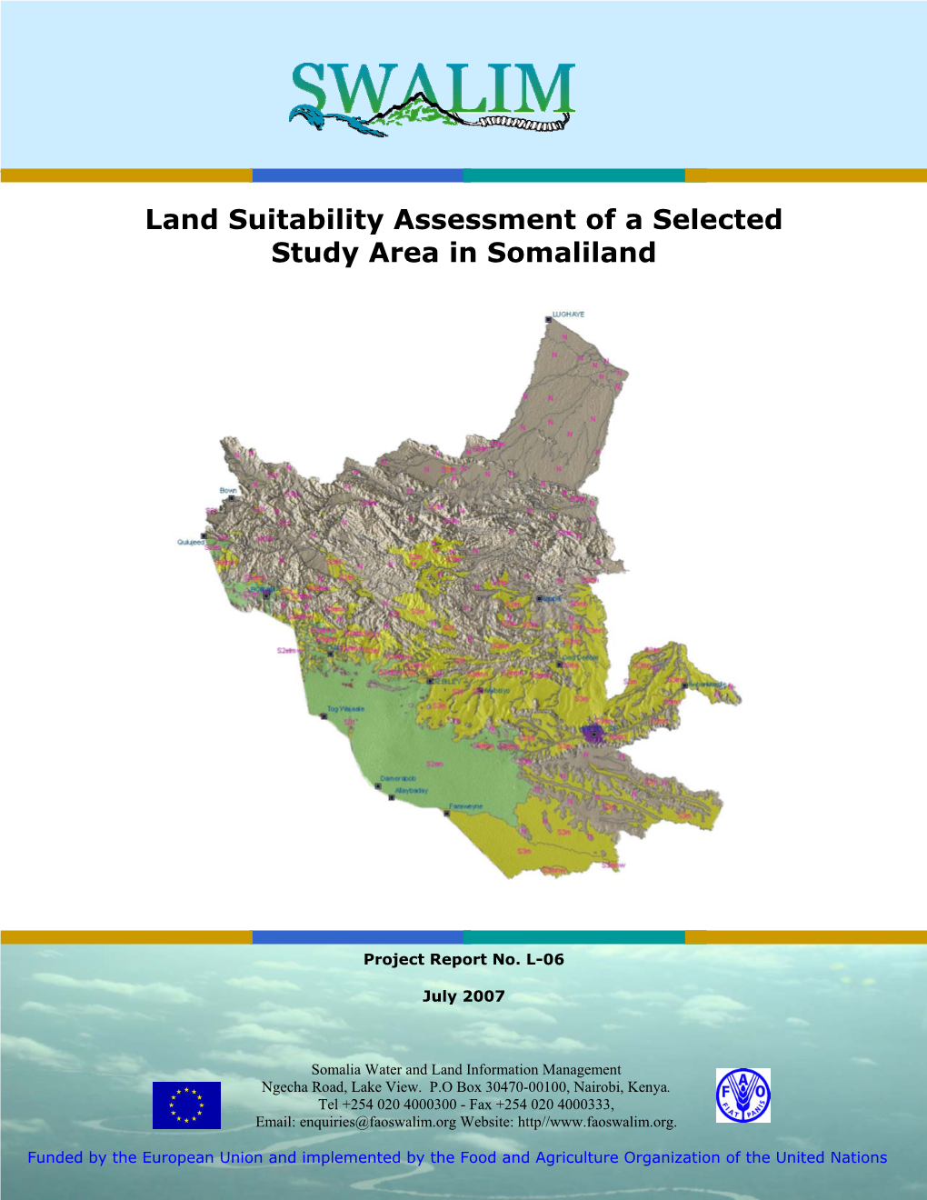 Land Suitability Assessment of a Selected Study Area in Somaliland
