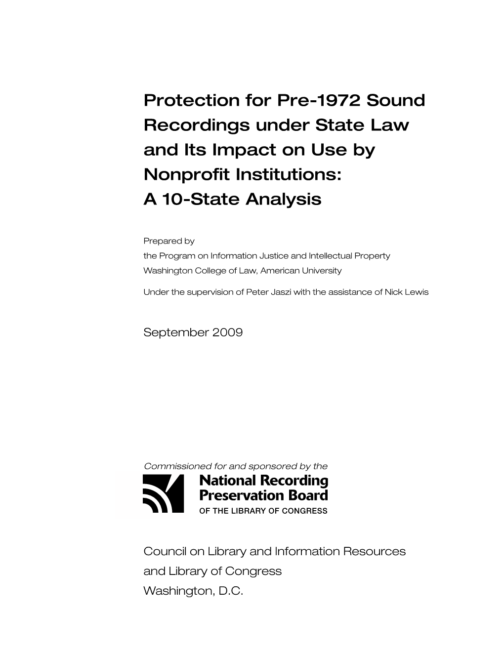 Protection for Pre-1972 Sound Recordings