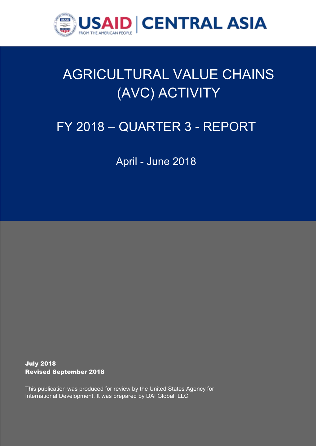 Agricultural Value Chains (Avc) Activity