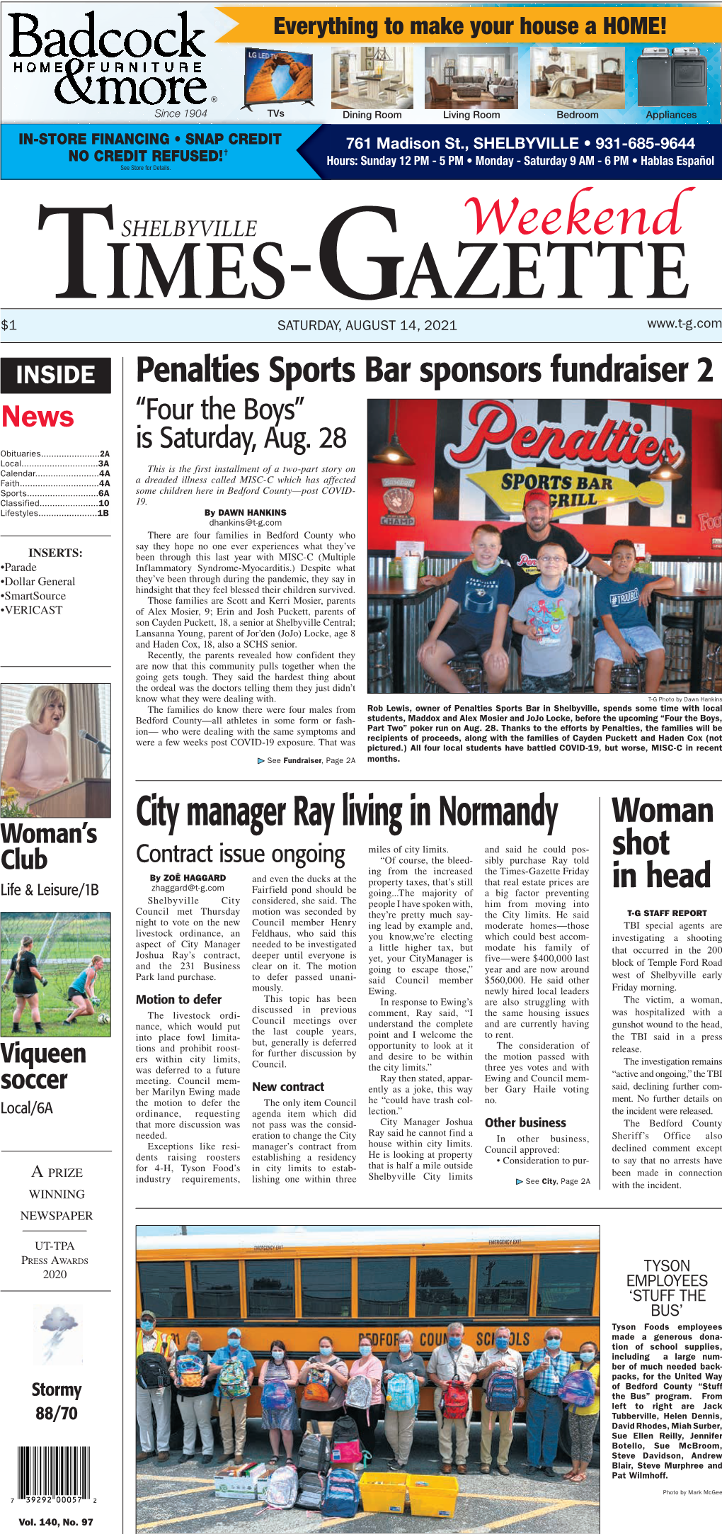 Weekend Imes- Azette T G $1 Saturday, August 14, 2021