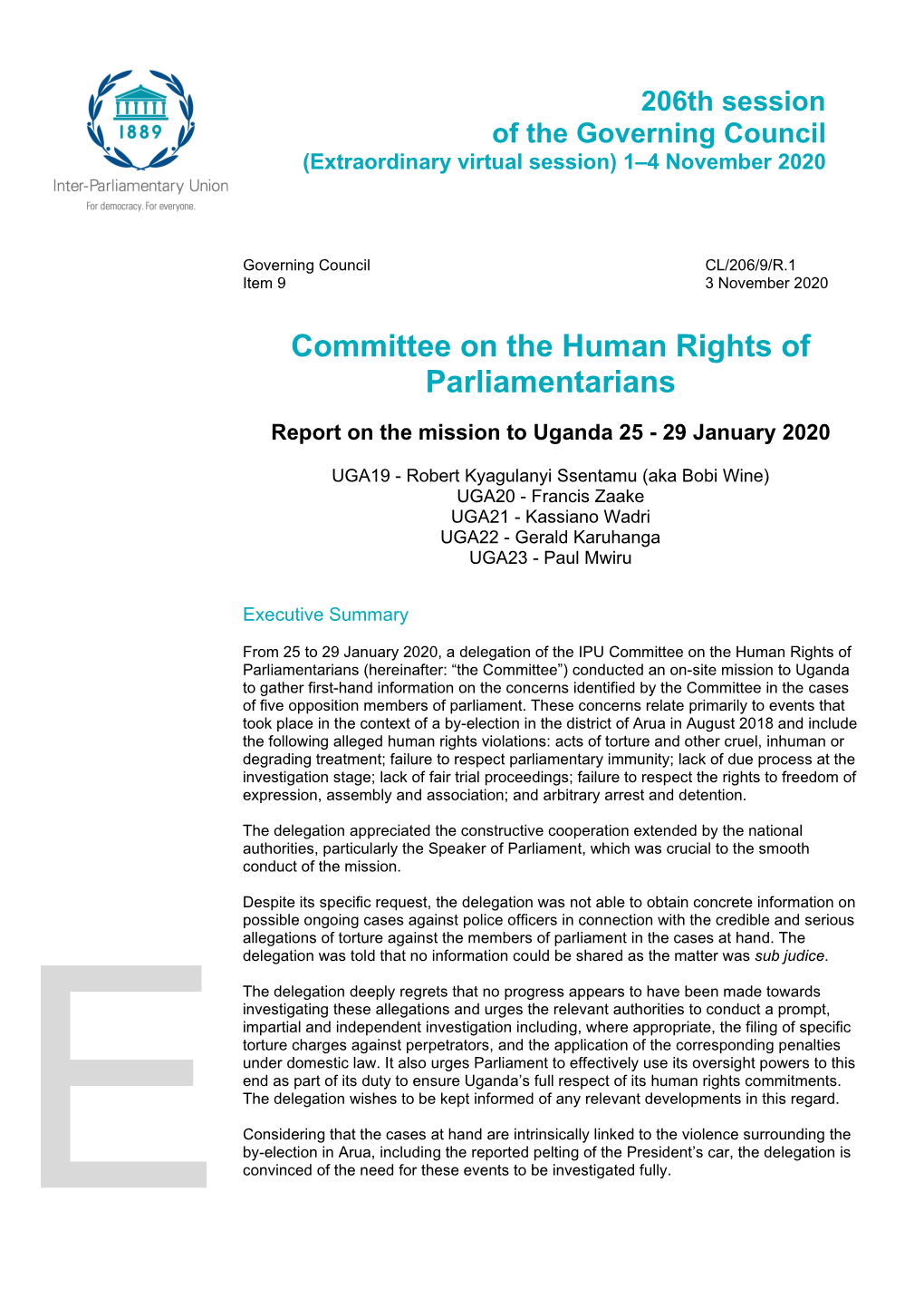 Committee on the Human Rights of Parliamentarians