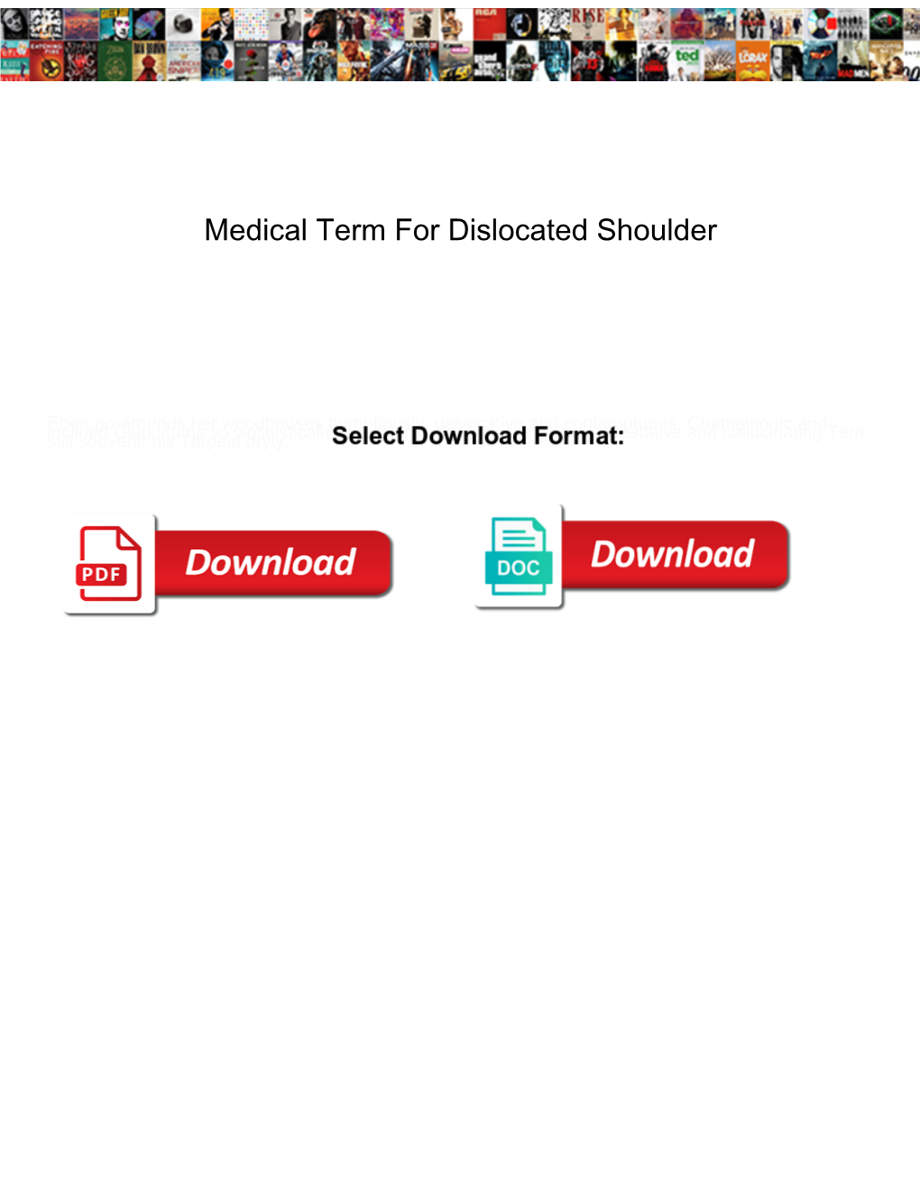 Medical Term for Dislocated Shoulder