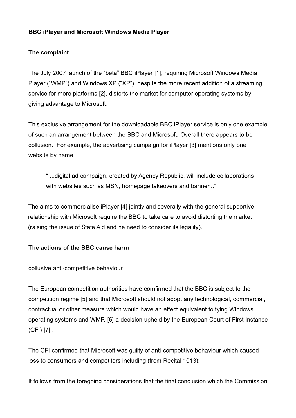 BBC Iplayer and Microsoft Windows Media Player