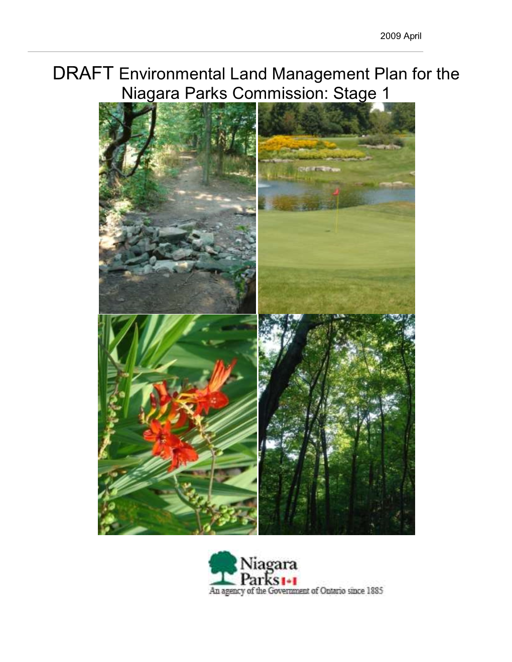 DRAFT Environmental Land Management Plan for the Niagara Parks Commission: Stage 1