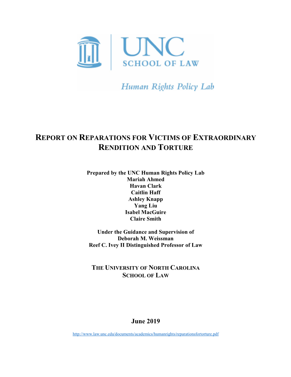 Report on Reparations for Victims of Extraordinary Rendition and Torture