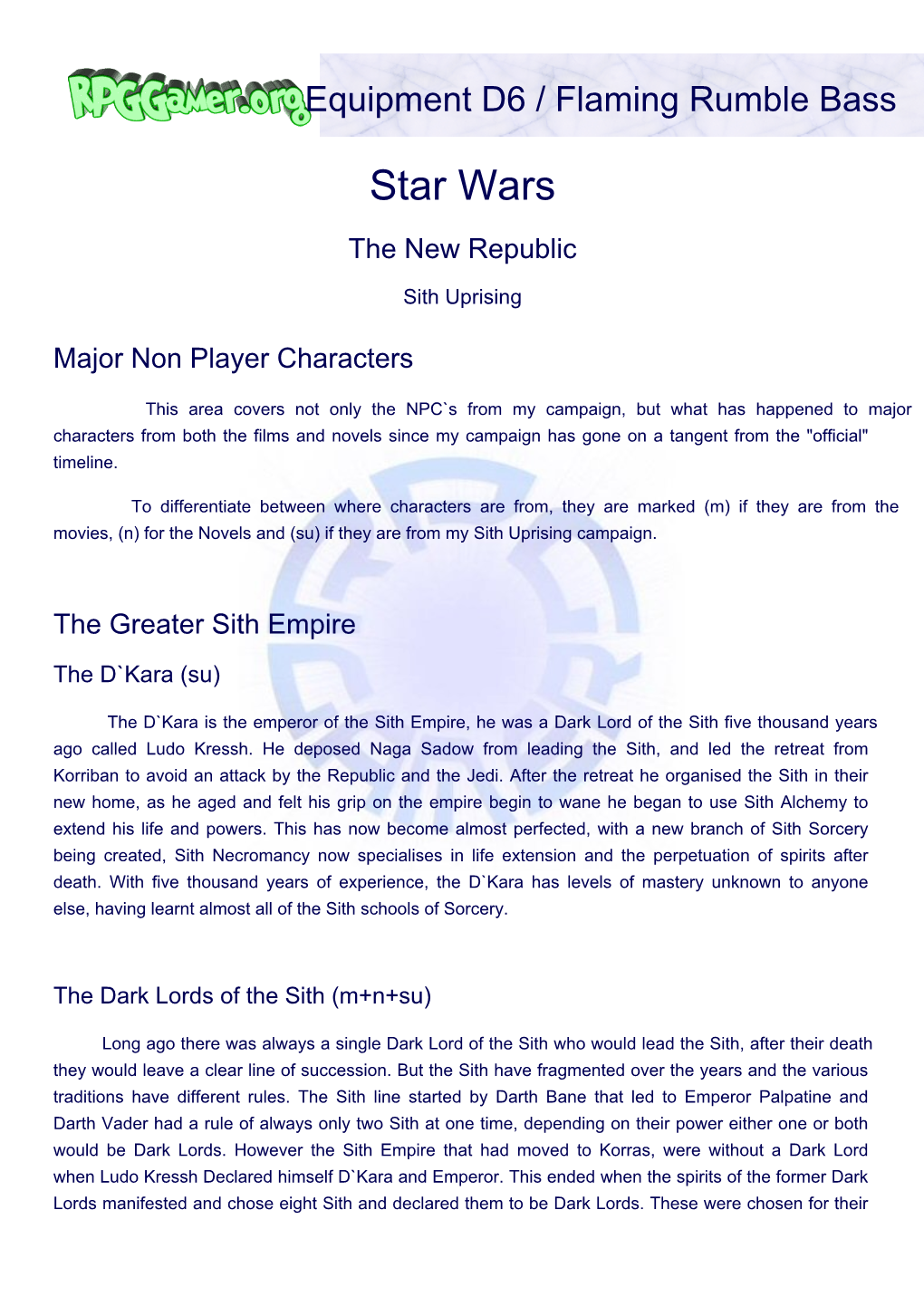 Star Wars the New Republic