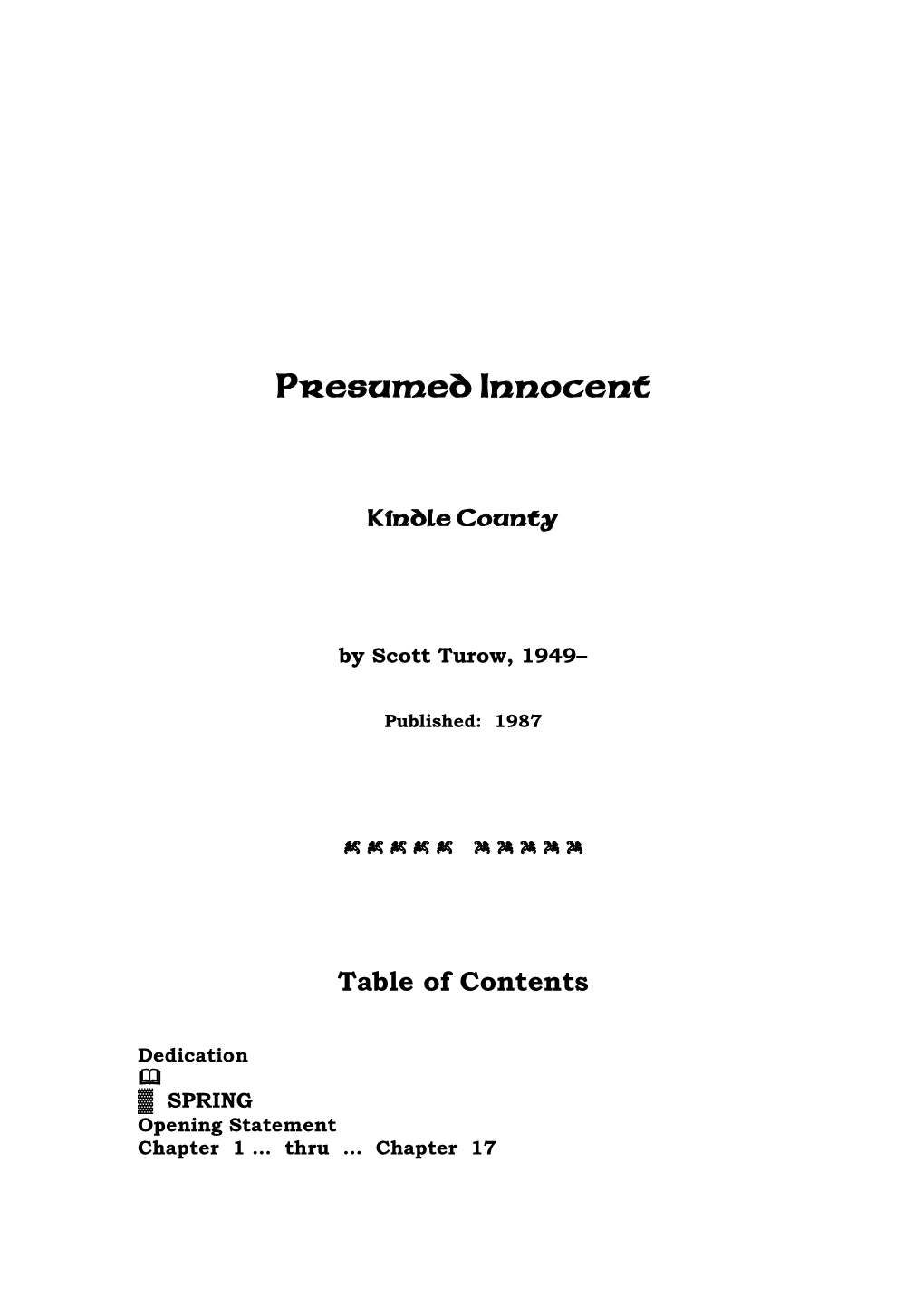 Presumed Innocent