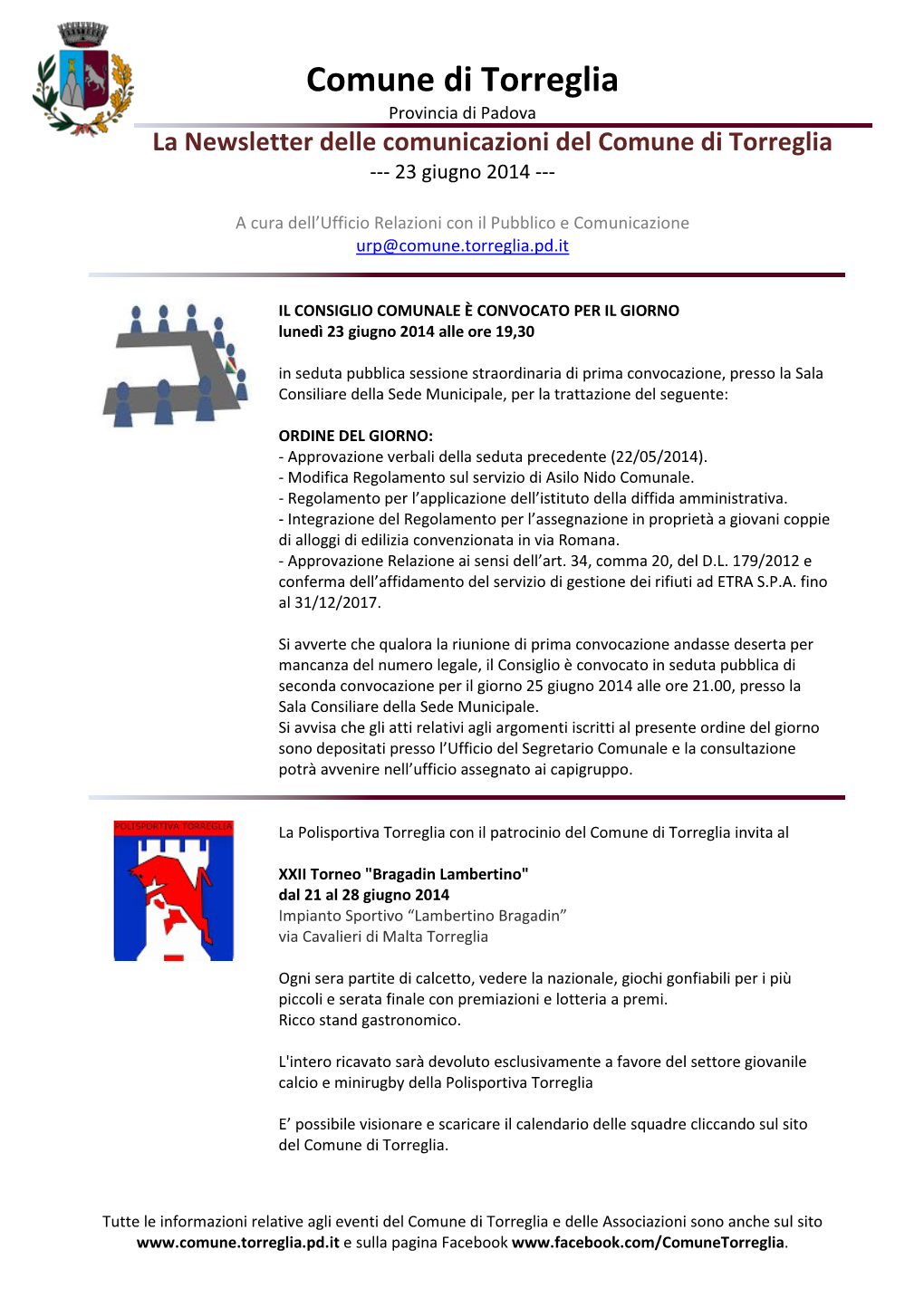 Newsletter Del 23 Giugno