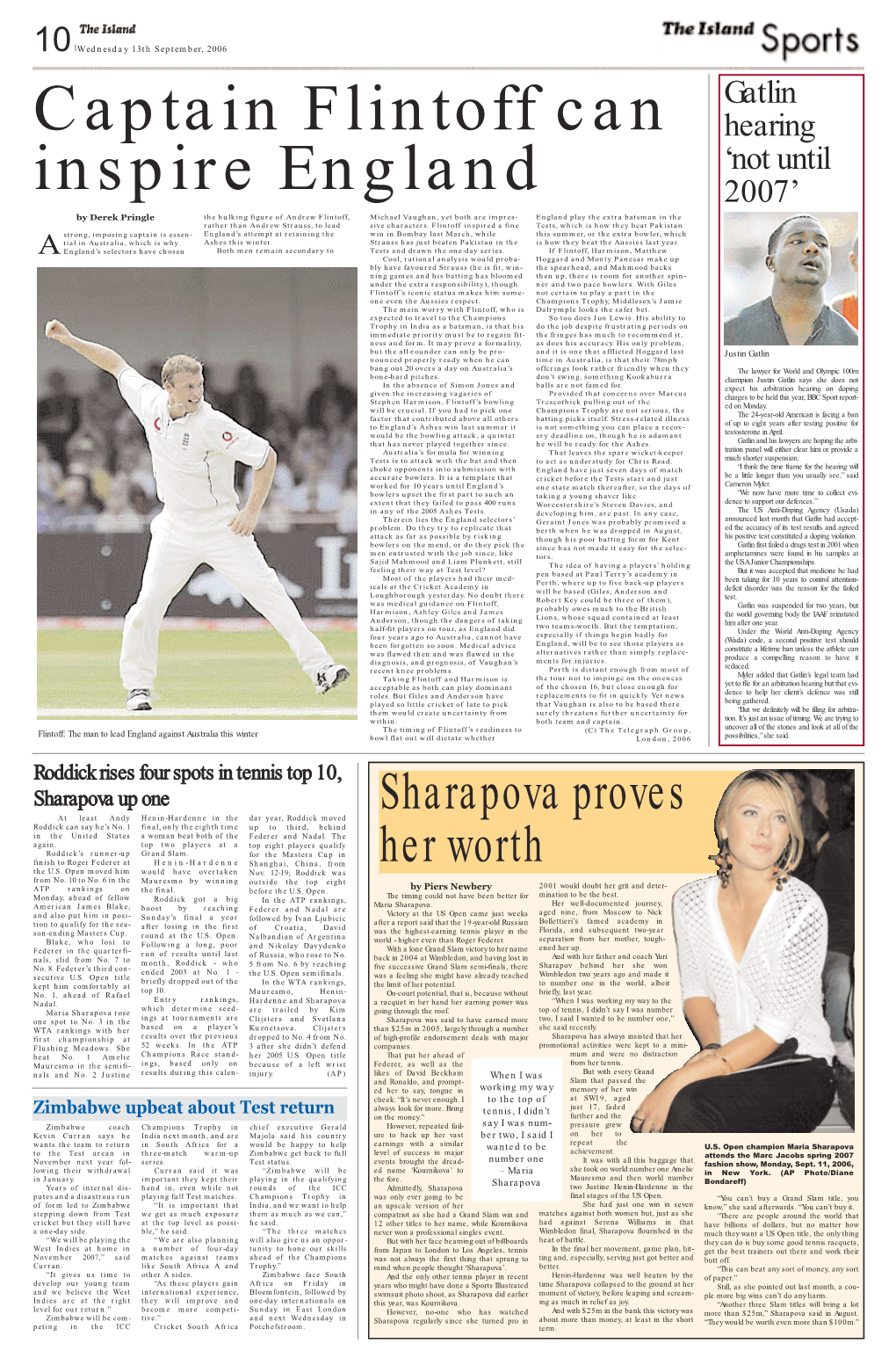 Sharapova Proves Her Worth