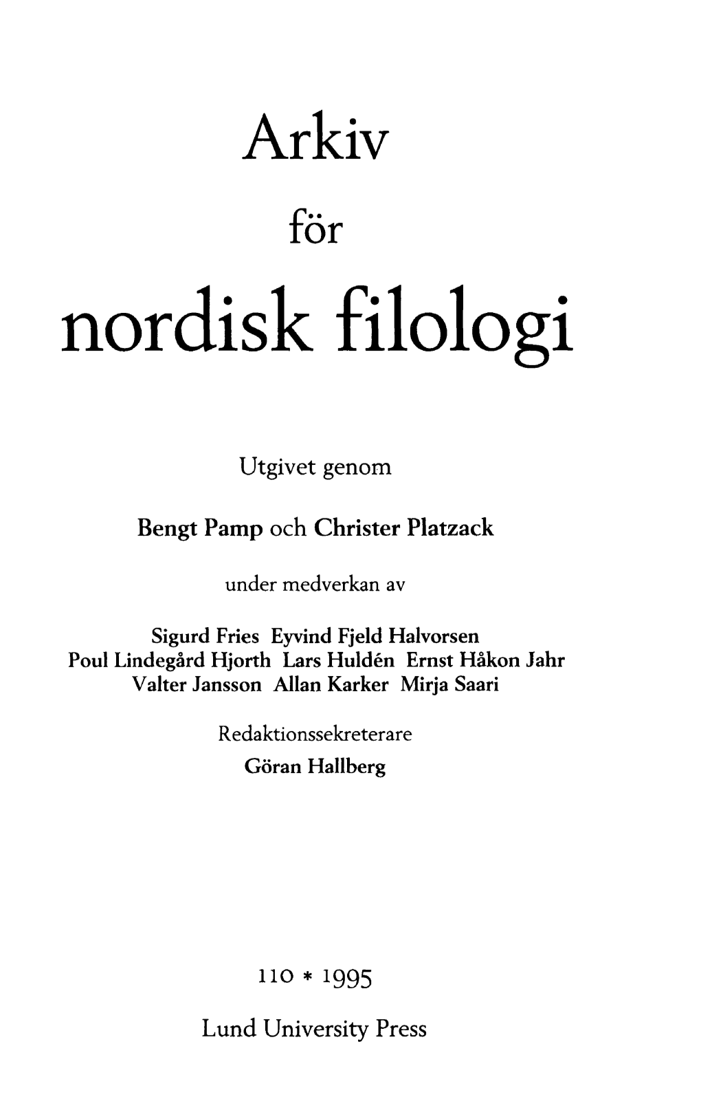 Nordisk Filologi