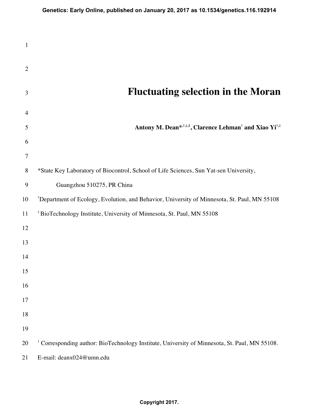 Fluctuating Selection in the Moran