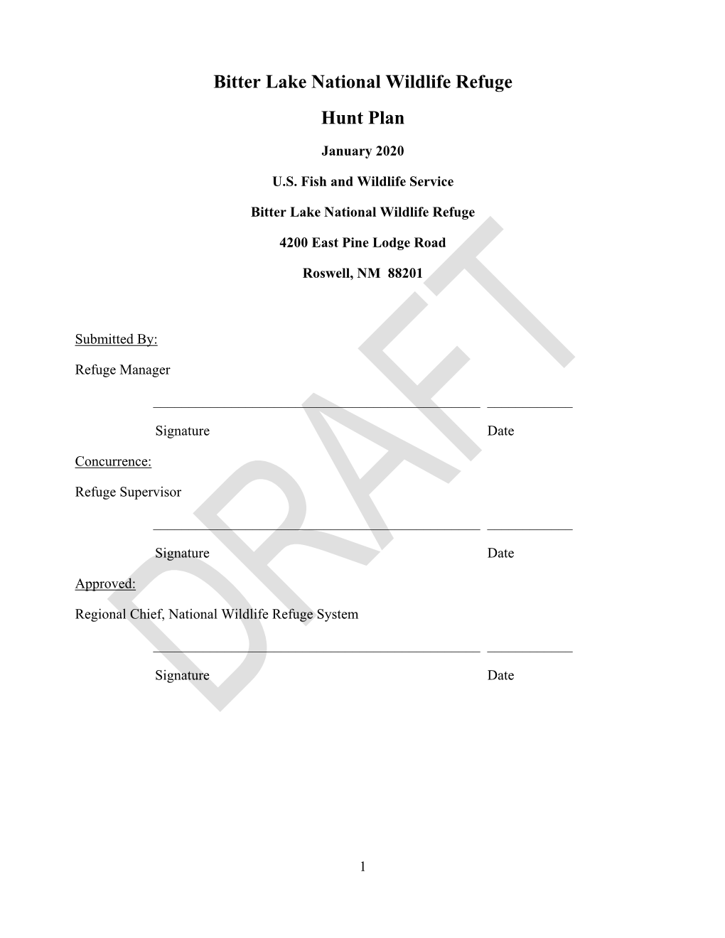 Bitter Lake National Wildlife Refuge Hunt Plan