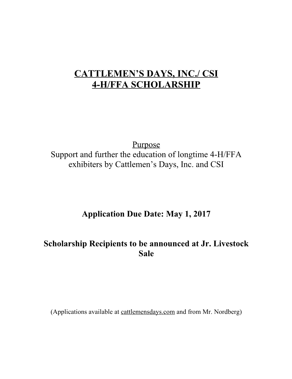 Cattlemen S Days Committee