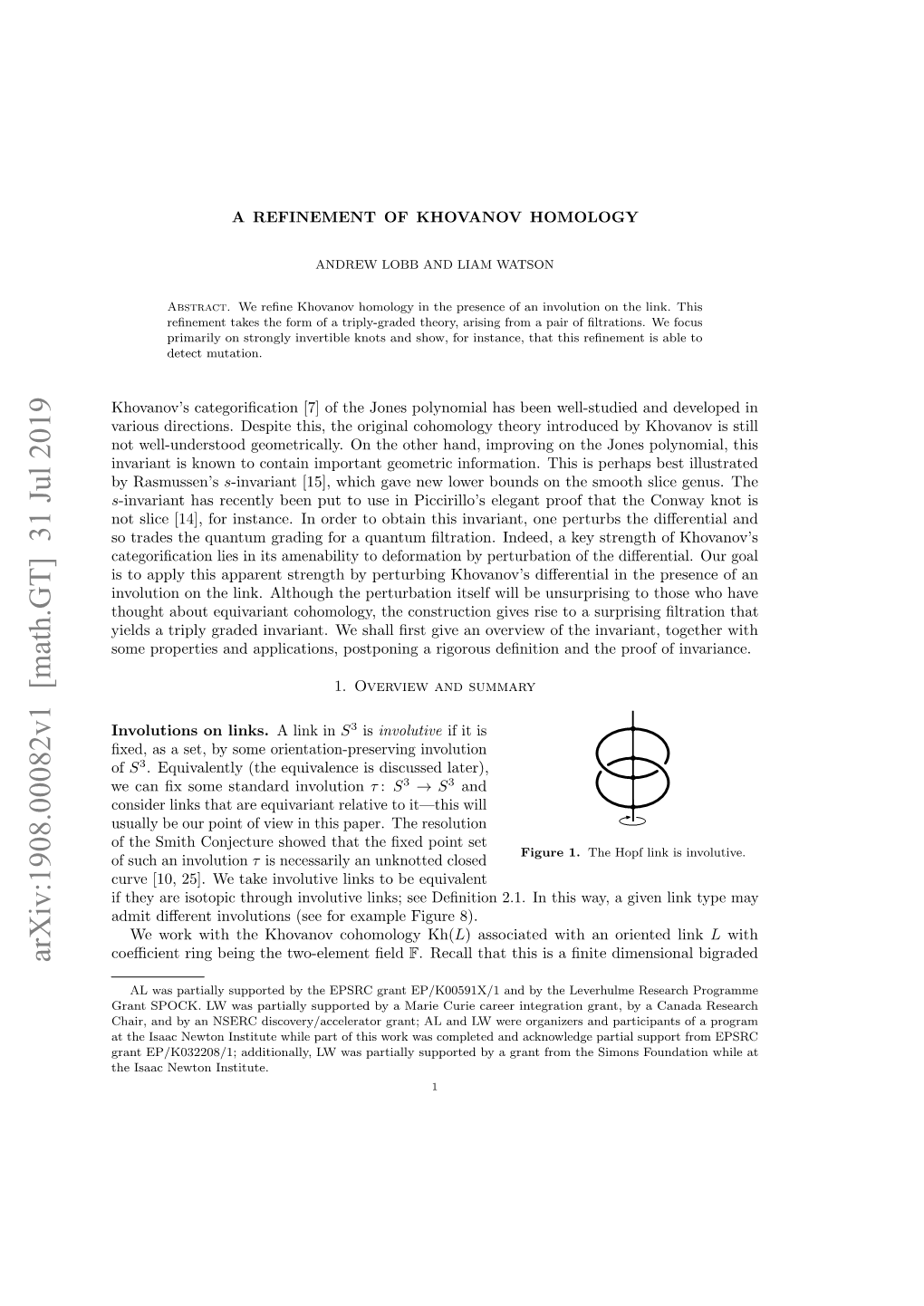 A Refinement of Khovanov Homology