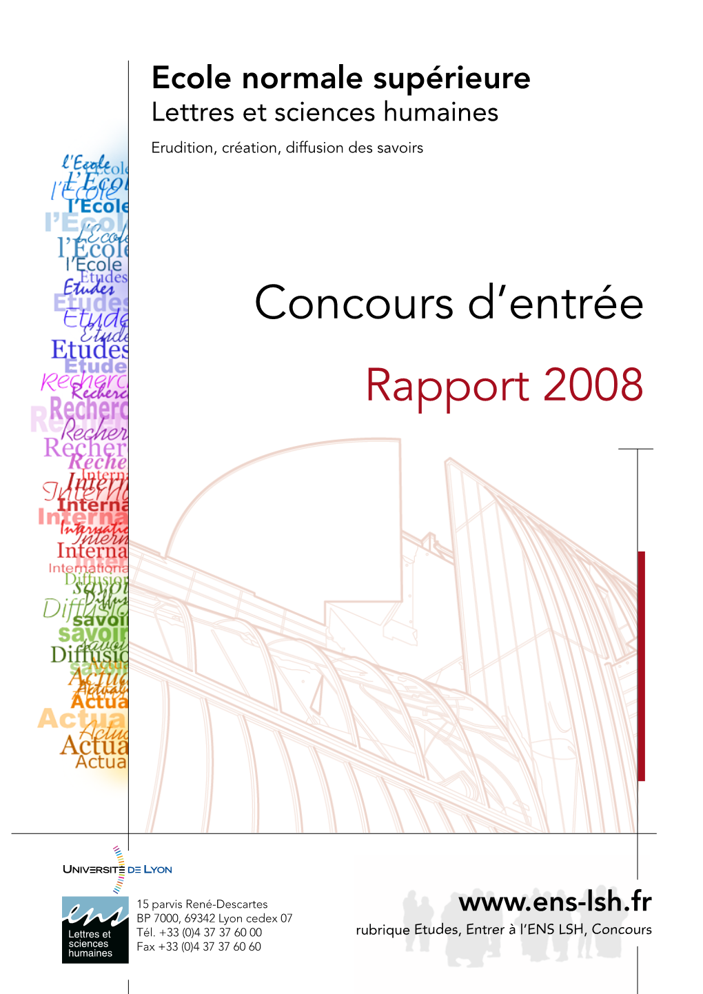 Concours D'entrée - Rapport 2008 P.1