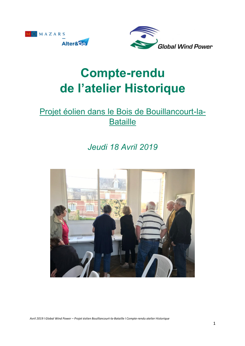 Compte-Rendu De L'atelier Historique