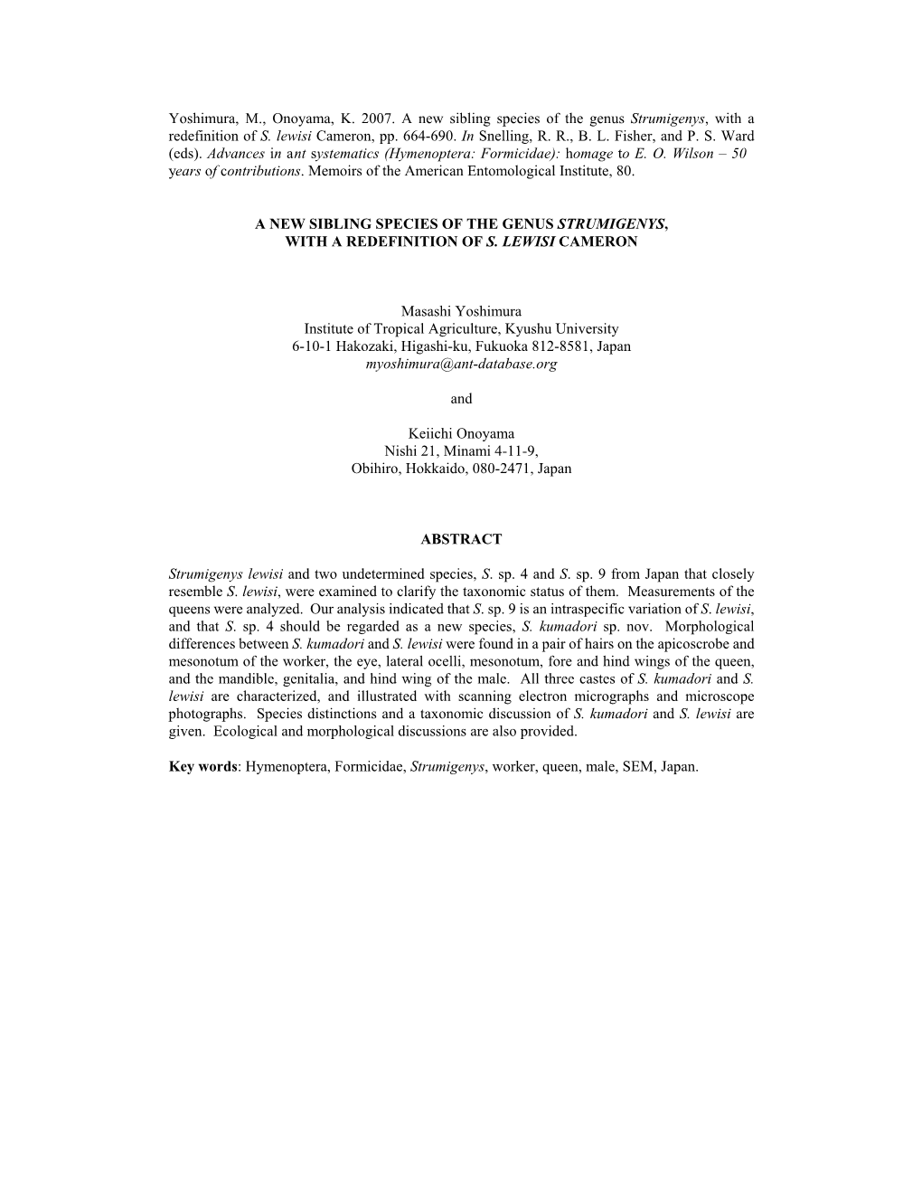 Taxonomic Revision of the Pheidole Rinae Emery Complex