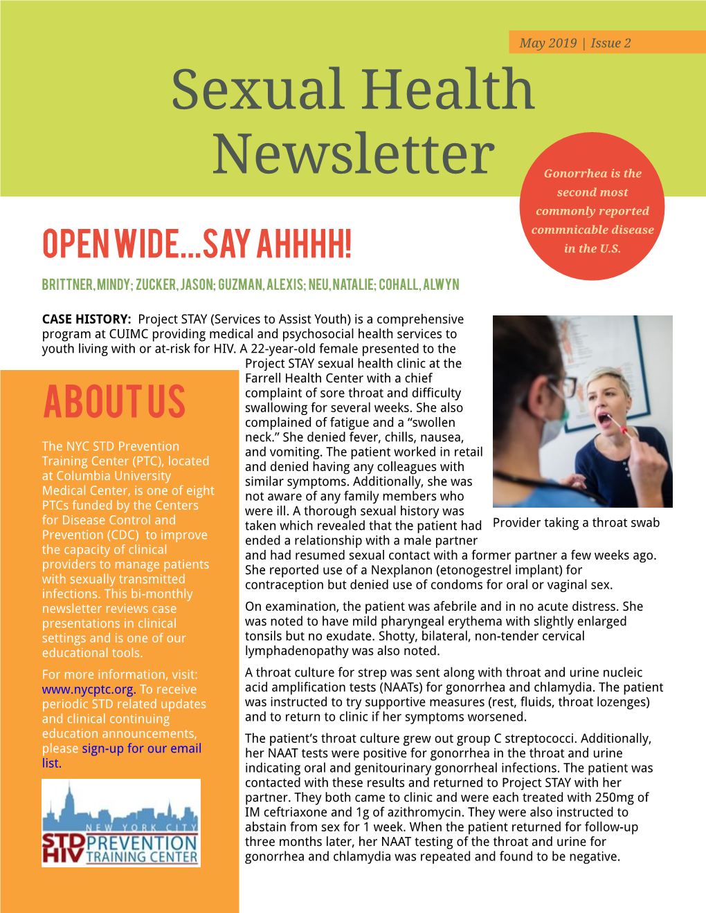 NYC PTC Sexual Health Newsletter May 2019