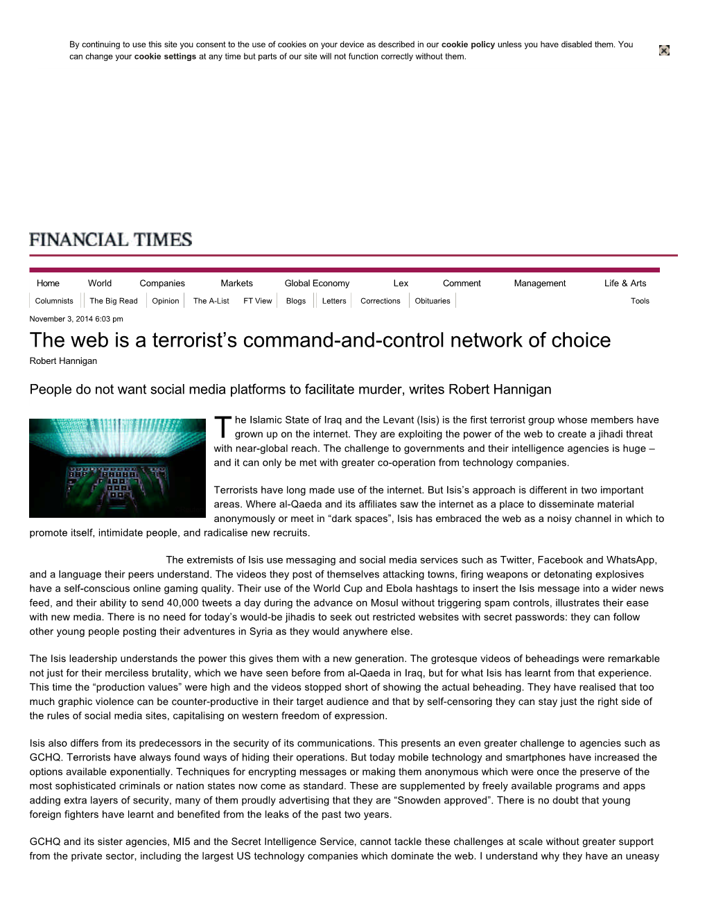 The Web Is a Terrorist's Command-And-Control Network Of