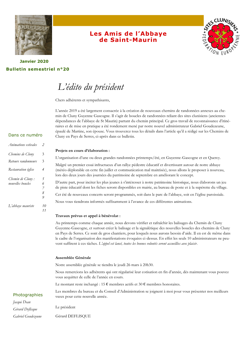 BULLETIN 20 Janvier 2020