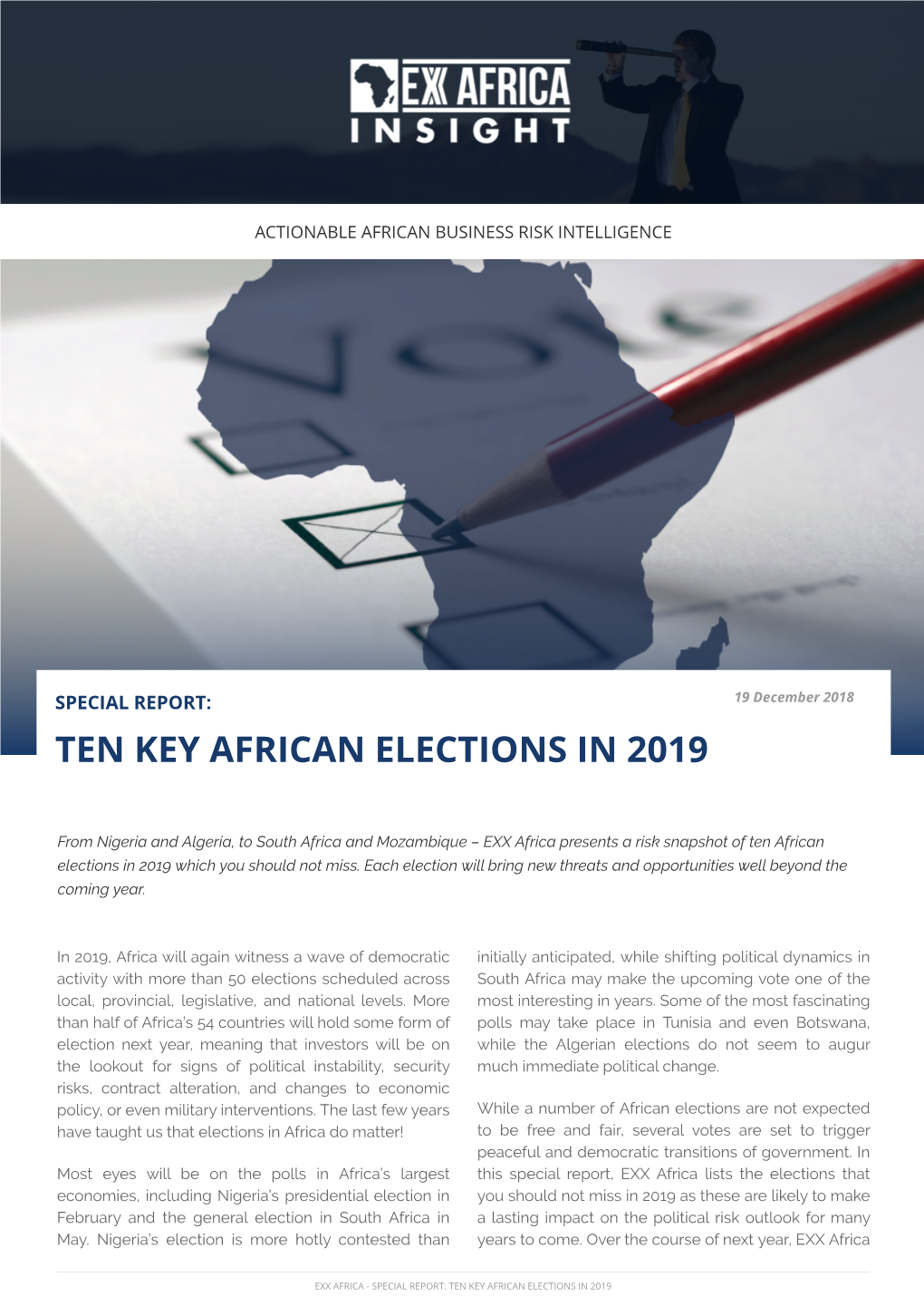 Ten Key African Elections in 2019