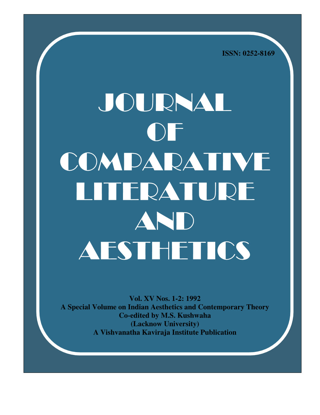 Journal of Comparative Literature and Aesthetics