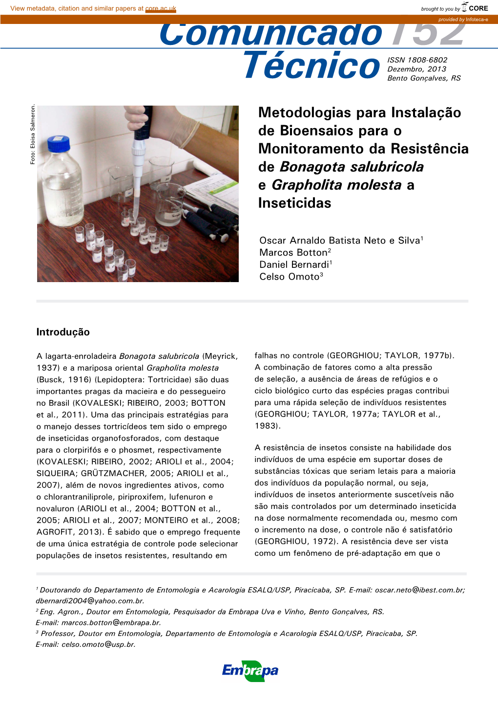 Comunicado152 Técnico Metodologias Para