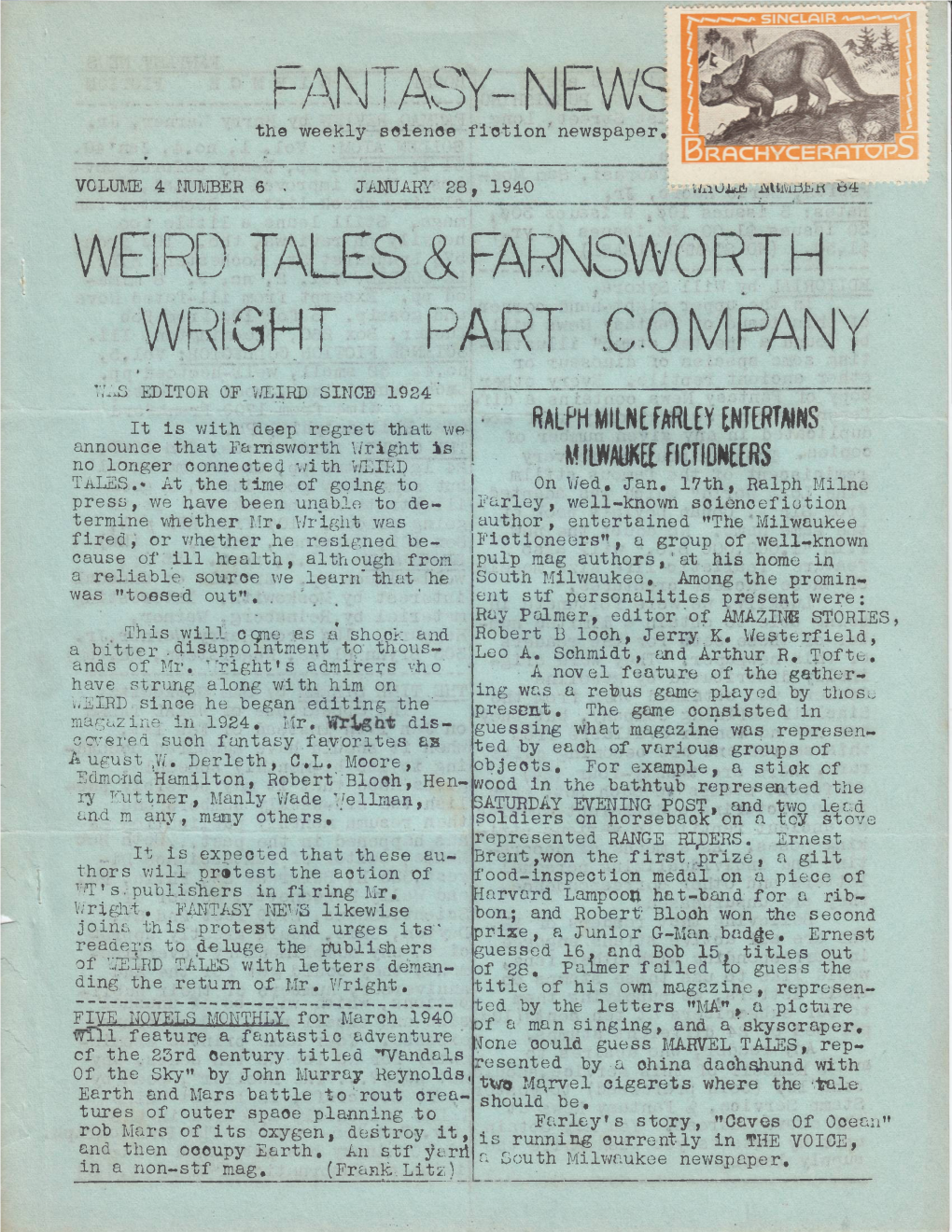 R EWE WEI RD TALES & FARNSWO RTH WRIGHT PART COMPANY