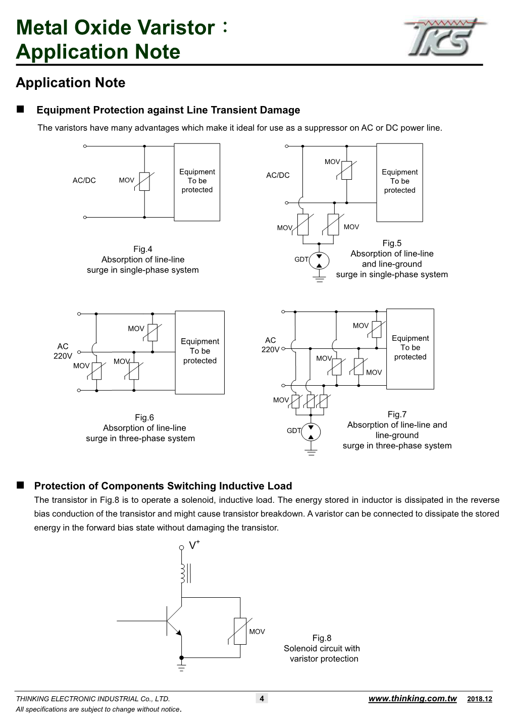 Metal Oxide Varistor︰ Application Note