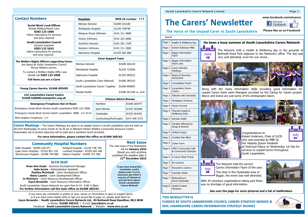 The Carers' Newsletter