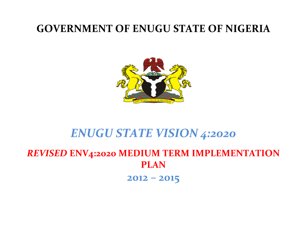 Enugu State Vision 4:2020 Revised Env4:2020 Medium