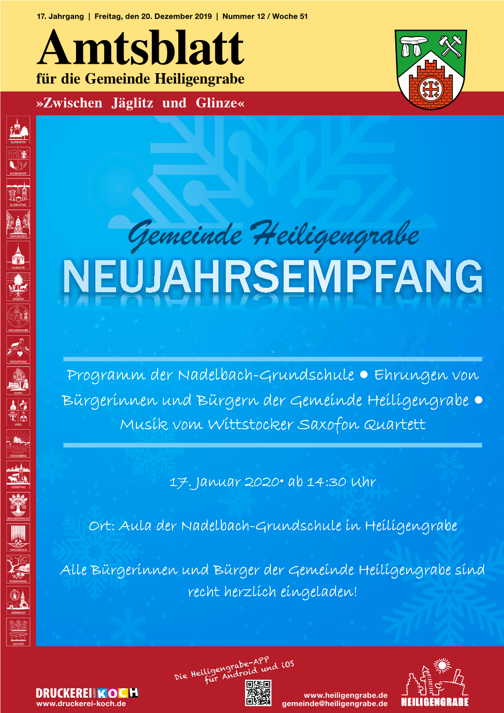 Amtsblatt Für Die Gemeinde Heiligengrabe »Zwischen Jäglitz Und Glinze«
