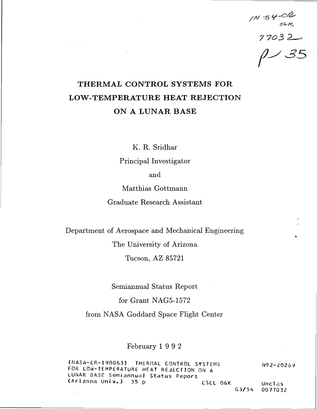 Thermal Control Systems for Low-Temperature Heat Rejection on a Lunar Base