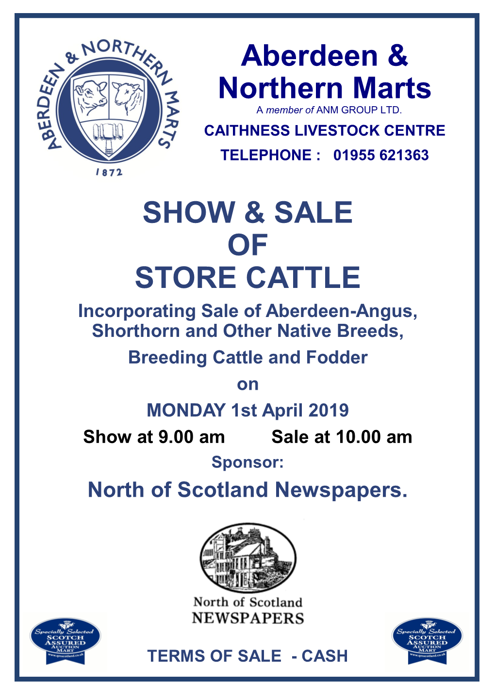 Aberdeen & Northern Marts SHOW & SALE of STORE CATTLE