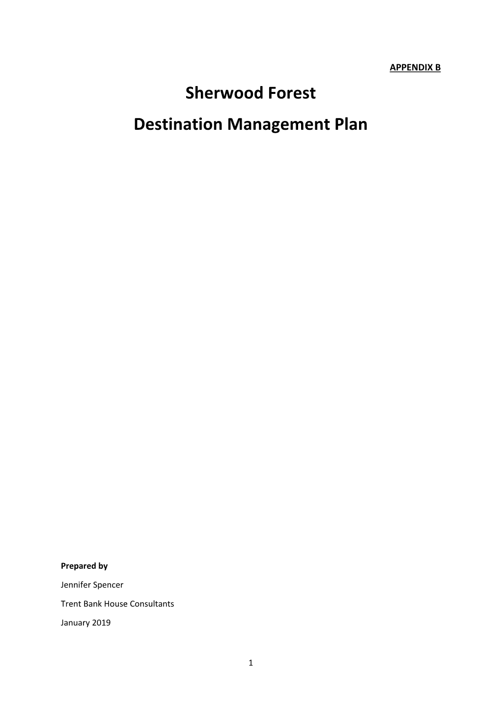 Sherwood Forest Destination Management Plan