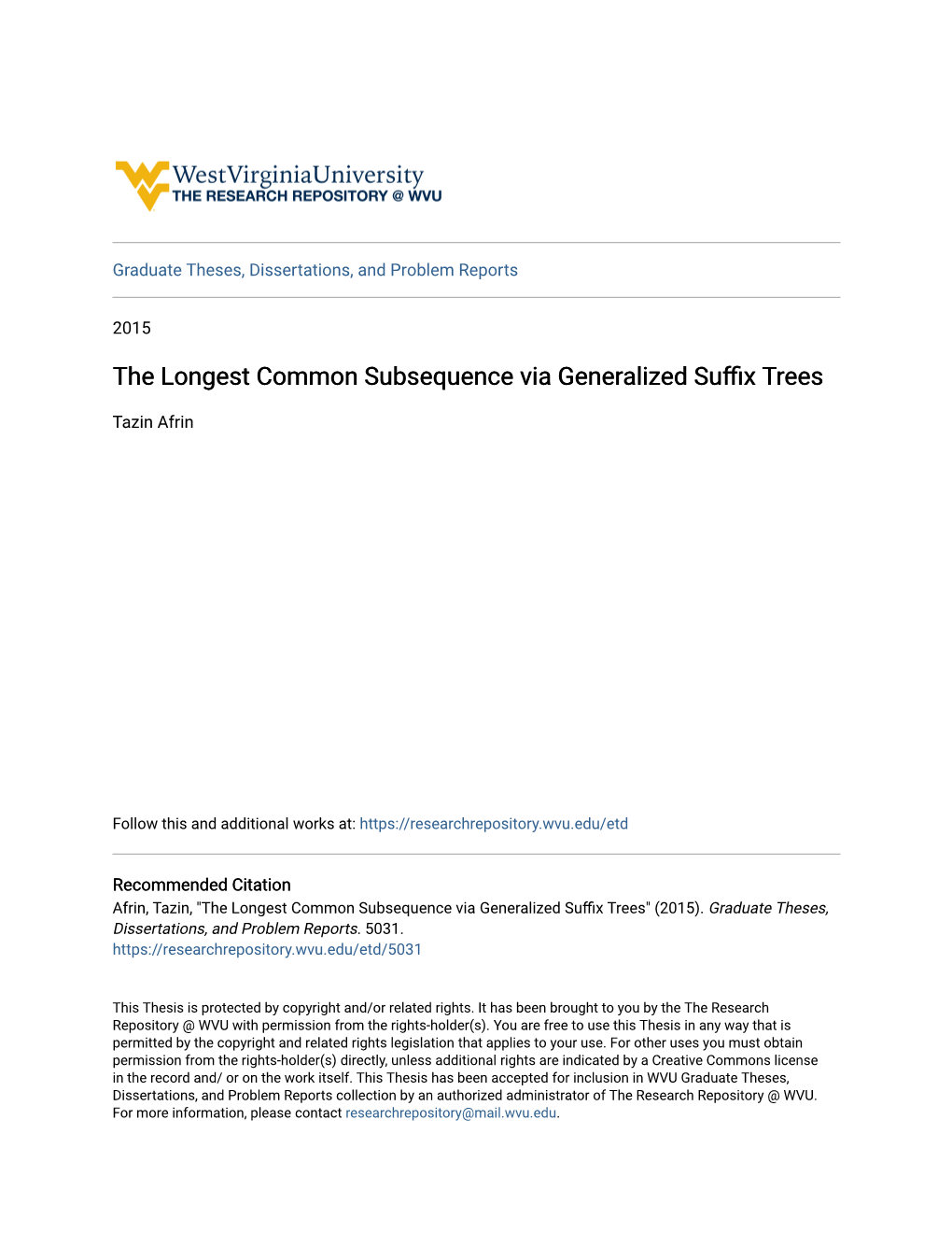 The Longest Common Subsequence Via Generalized Suffix Trees