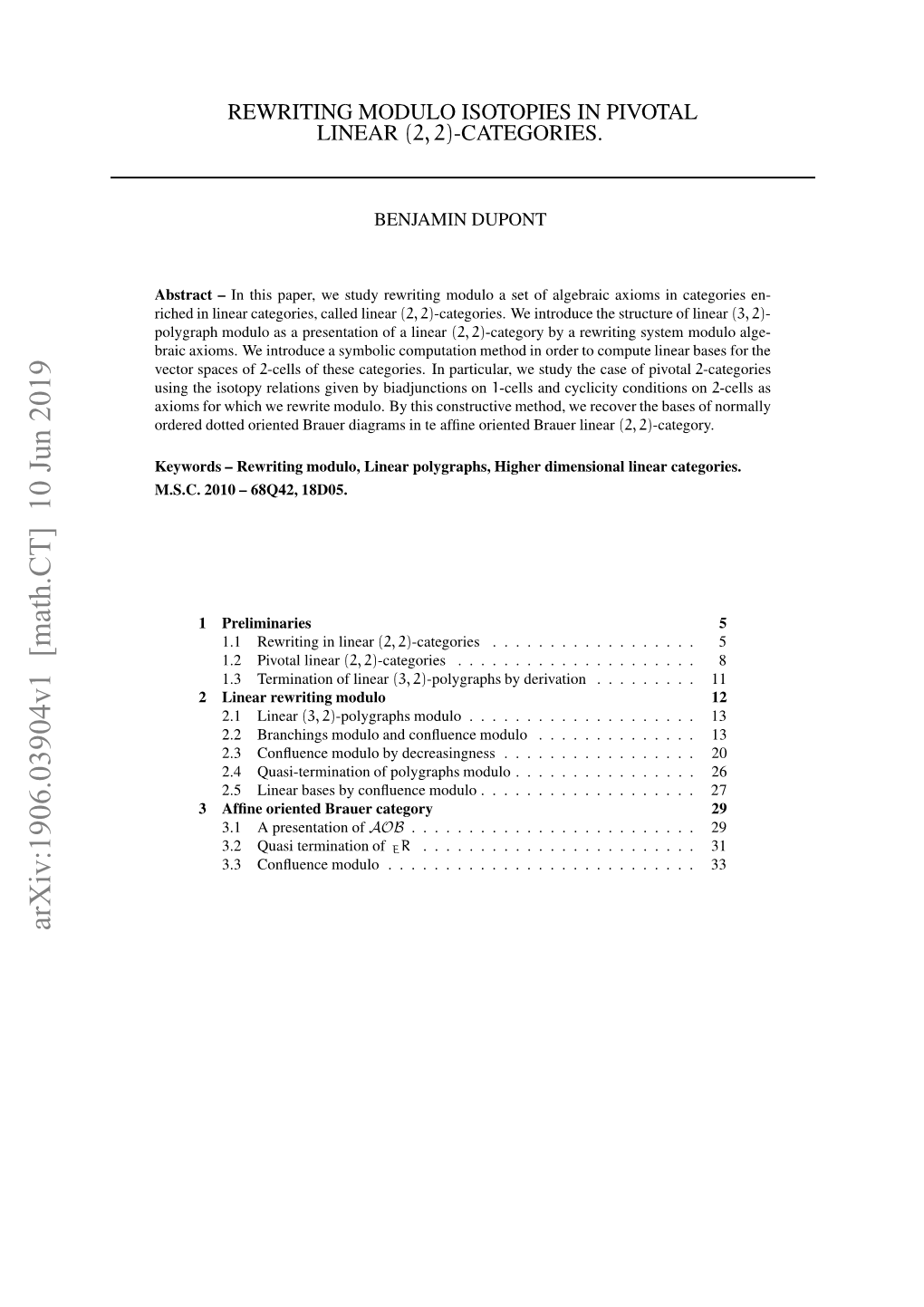 Rewriting Modulo Isotopies in Pivotal Linear $(2, 2) $-Categories