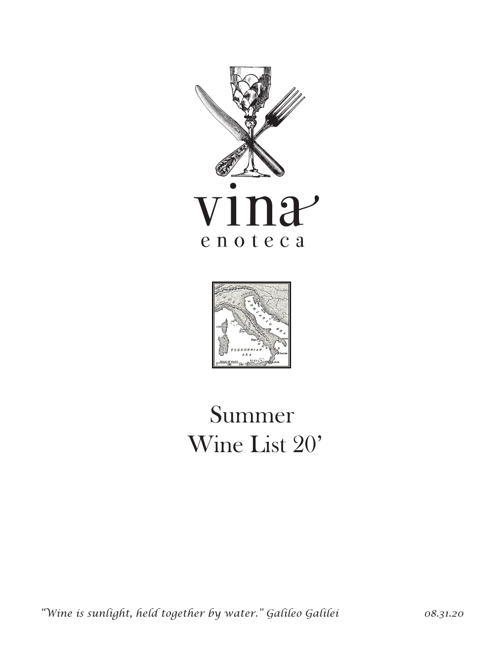 Summer Wine List 20’