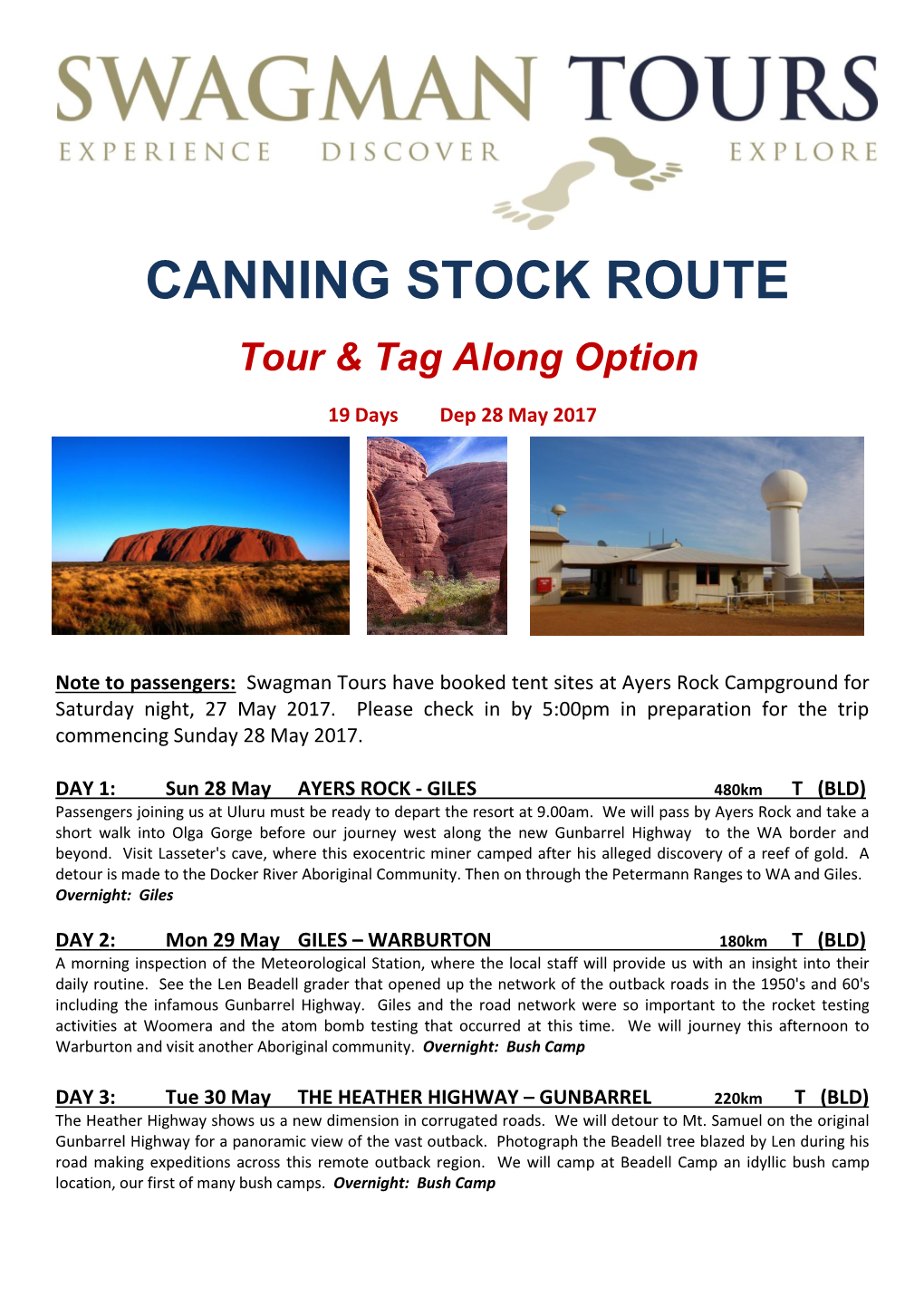 CANNING STOCK ROUTE Tour & Tag Along Option