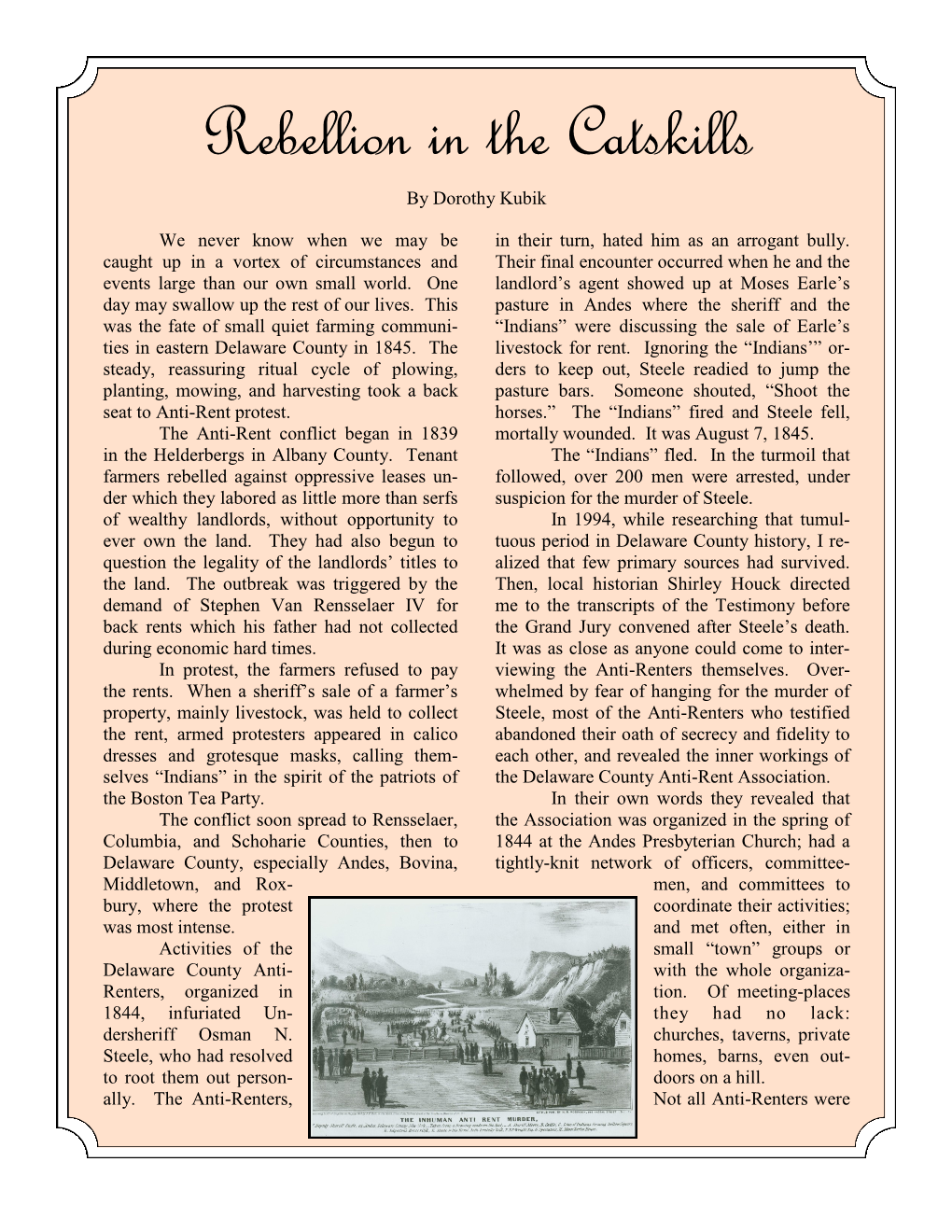 Rebellion in the Catskills by Dorothy Kubik